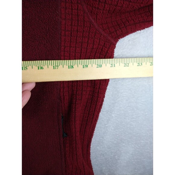 L.L. Bean Women's Grided Fleece Jacket Size Medium Polartec Full Zip Pockets Red - Picture 5 of 9